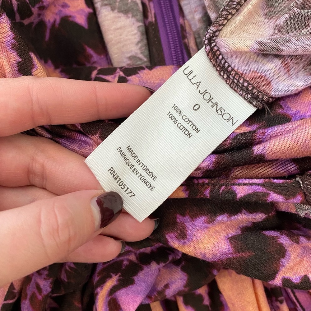 Ulla Johnson Pink and Purple Tie-Dye Midi Dress - Picture 13 of 14